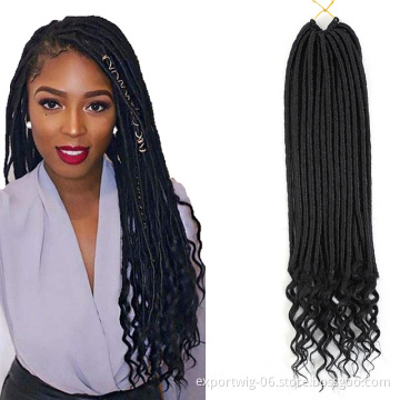 Factory Price Colorful Straight Goddess Locs Crochet Hair Extension Synthetic Faux Locs Hair for Women